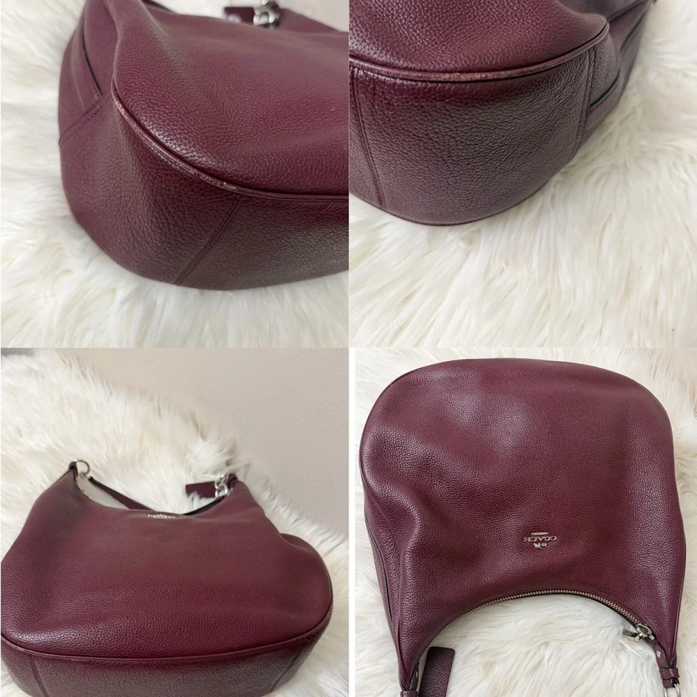 Coach #F38259 Deep Red Leather Hobo Bag